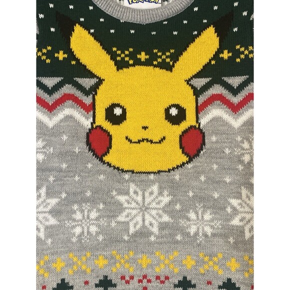 Pokémon Pikachu Ugly Christmas Sweater Kids 5-6 Years Old Holiday Snow Flake - Picture 2 of 10
